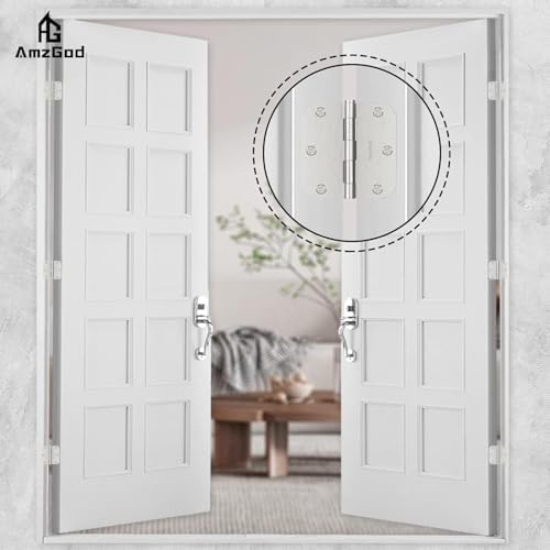 door hinges brushed nickel - 36 pack satin shown in use