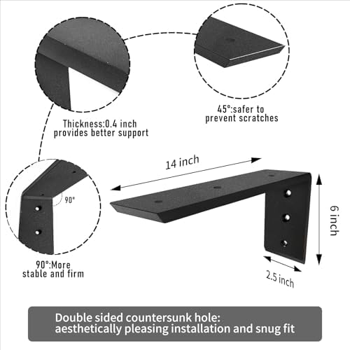 floating countertop support brackets heavy duty shelf l shown in use