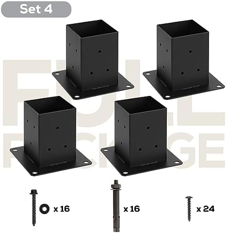 4x4 deck post base bolt down anchor for showing dimensions