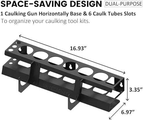 unitedpower caulking gun holder 6+1, wall mount hand shown in use