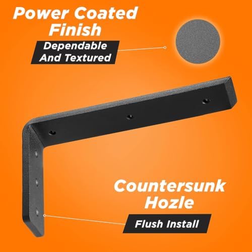 batoda 12” countertop support steel brackets (2 pcs), close-up detail