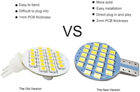 GRV 10x T10 DC12V 2 Watt LED Light Bulb 921 194 192 C921 24-2835 SMD Super Bright Lamp Replacement Bulbs,RV Camper Light Bulb,Marine,Boat Ceiling Dome Interior Lights, Cool White(2nd Generation)