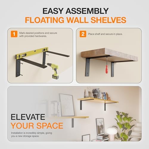 batoda 8" heavy duty shelf brackets for floating, package contents