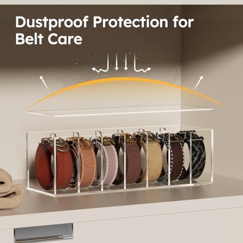femeli acrylic belt organizers for closet 7-slots belt, close-up detail