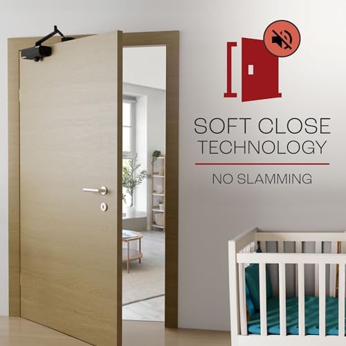 primeware dc-300 adjustable automatic door closers for home showing dimensions