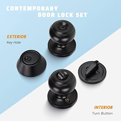 knobwell 3 pack keyed alike entry door knobs shown in use