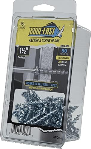 hillman borefast drywall screw anchors, 1-1/2in, 75 pieces, front angle view