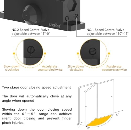automatic door closer heavy duty fire prevention spring, side view