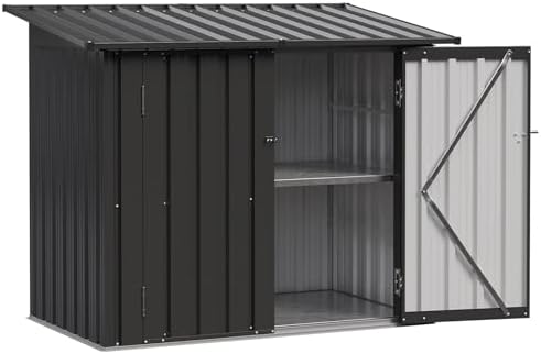 aoxun outdoor storage cabinet 35cu.ft metal storage shed shown in use