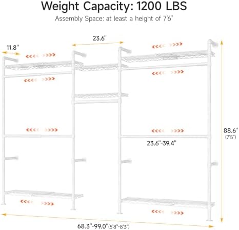 onbrill h3 plus expandable wall mounted closet system shown in use