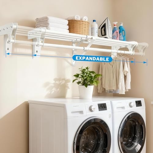 steel closet shelf with hanging rod, 52-95'' expandable, package contents