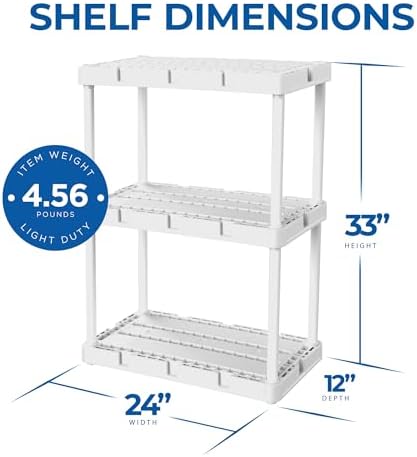 gracious living knect-a-shelf 3 shelf solid light duty, close-up detail