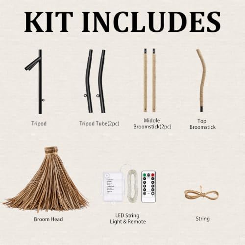 Halloween Decorations – 4.5FT Light Up Witch Broom