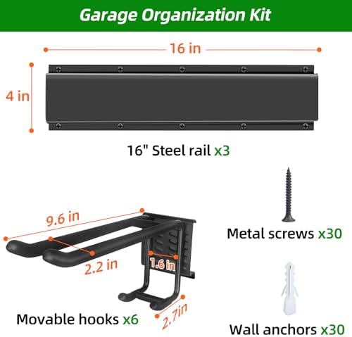 piyilo 48 in garage tool organizer wall mount, package contents