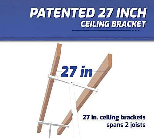 saferacks 2x8 overhead garage storage rack, white, 24"-45", side view