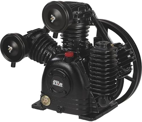 northstar air compressor pump, 2-stage, 3-cylinder, 14.9 cfm, close-up detail