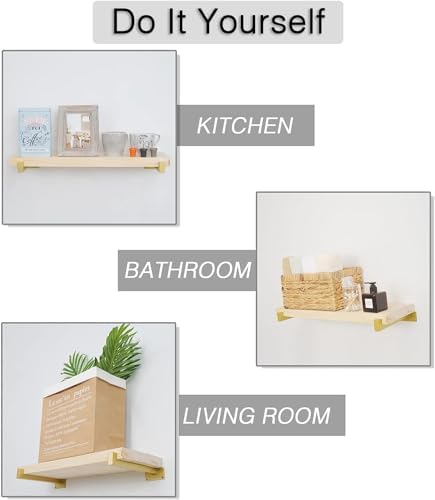 ovov 6 pack 10 inch gold shelf brackets, package contents