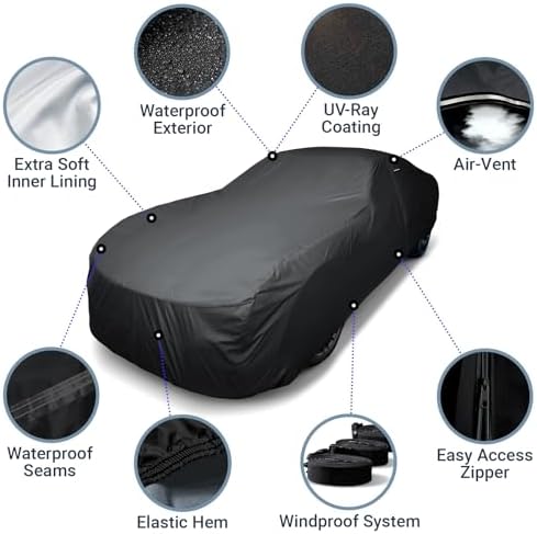 icarcover waterproof car cover for 1985-1992 chevy sprint, side view