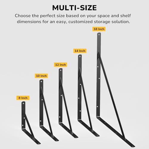 10 inch heavy duty shelf bracket, wall shelf showing dimensions