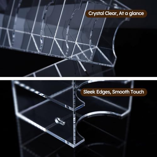 femeli acrylic belt organizers for closet 7-slots belt, front angle view