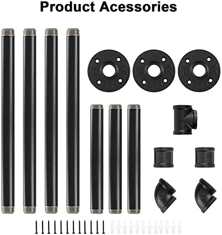 industrial iron pipe clothes hanging bar diy wall-mounted, view 9