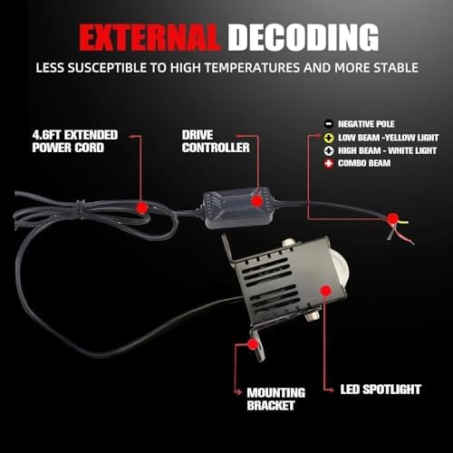 super bright led grille projector lights kit white/yellow, package contents