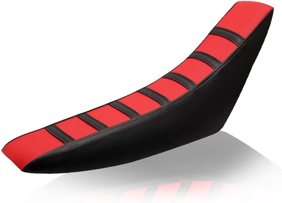 PIT66 Motorcycle Soft Leather Seat Cover, Compatible with Honda CR125R CR250R CR500R CR80R CRF100F CRF125F CRF150F (Red)