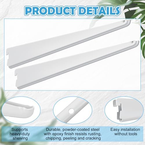 yalikop 10 pack adjustable shelf brackets for double, close-up detail