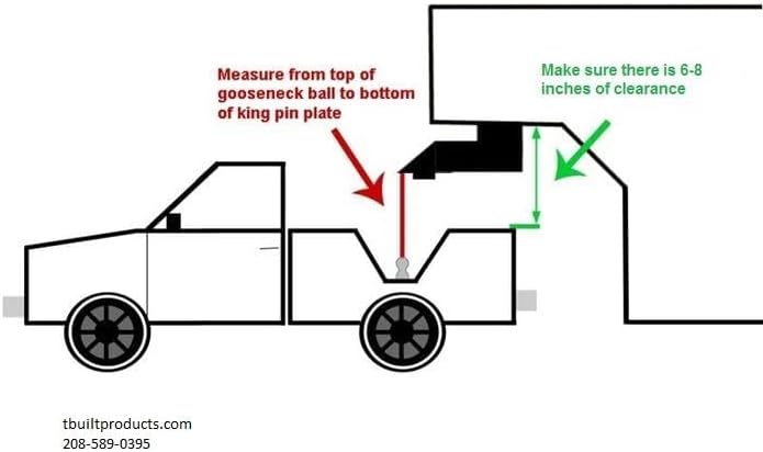 T-Built 5th Wheel to Gooseneck Adapter 17", Made in USA, Fifth Wheel to Gooseneck Adapter for RV Camper Trailer, 20.000 Pound Rating