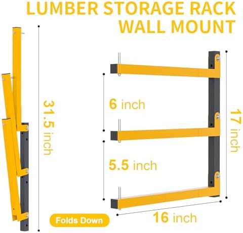 lumber storage rack wall mount wood organizer storage shown in use