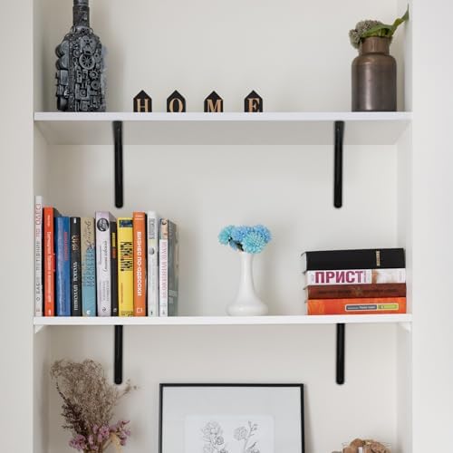 l12 x h 8" black heavy duty shelf showing dimensions