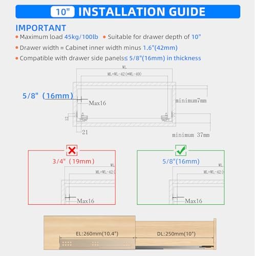 10 inch soft close undermount drawer slides for shown in use