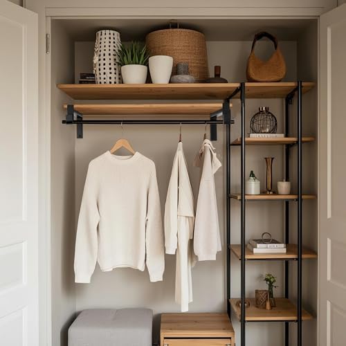 ezydecor closet rod bracket shelf brackets with hook showing dimensions