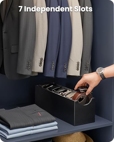 lolalet belt organizer for closet, belt box &, side view