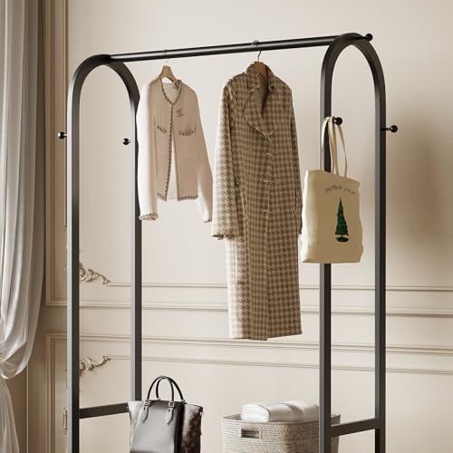 black clothing rack for hanging clothes,sturdy metal clothes on a desk or shelf