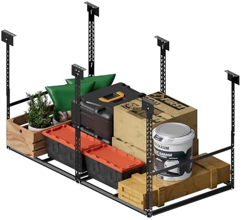 3x6 ft overhead garage storage rack, 28-41 inch on a desk or shelf