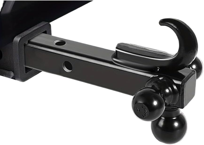 Triple Ball Mount with Hook Trailer Arm 1-7/8 Inch 2 Inch and 2-5/16 Inch Tri Ball Hitch Balls Hollow Shank Compatible with 2 Inch Receiver 10000 Lbs