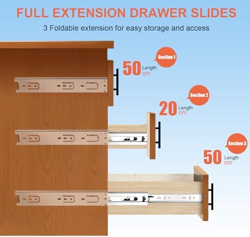20 inch drawer slides 4 pairs (8pcs) full, package contents