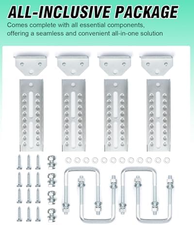heavy duty boat trailer bunk brackets, 4 pcs, front angle view