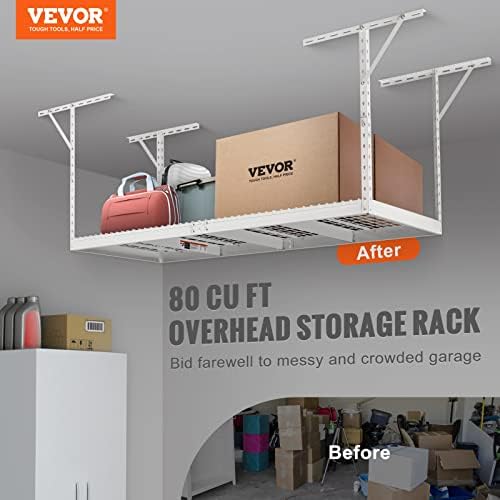 vevor overhead garage storage rack, 3x8 ceiling racks shown in use
