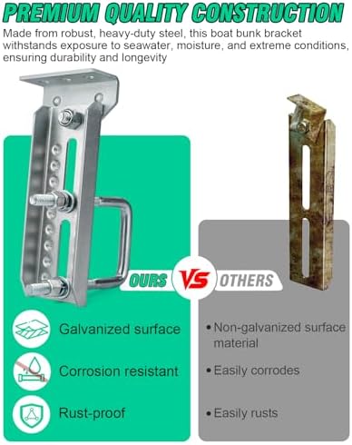 heavy duty boat trailer bunk brackets, 4 pcs, side view