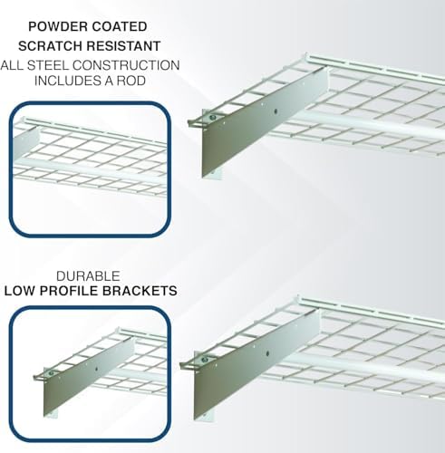 hyloft 2-pack heavy duty steel wall garage shelving, front angle view