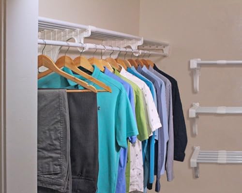 ez shelf - hanging shelf - closet rod, front angle view