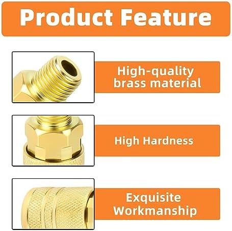 gasher 12pcs 1/4-inch male industrial coupler,1/4 inch npt showing dimensions