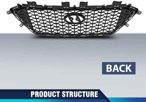 PIT66 Front Bumper Upper Grille Fit Hyun.dai Sonata 2015-2017 | Fits 2015-2017 Sonata Models Without Radar Hole, Black and Chrome Finish, Direct Replacement