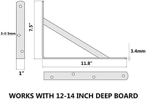 neodrop 12-pack 12 inch heavy duty shelf brackets shown in use