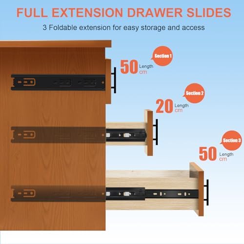 16 inch drawer slides 4 pairs (8pcs) full, front angle view