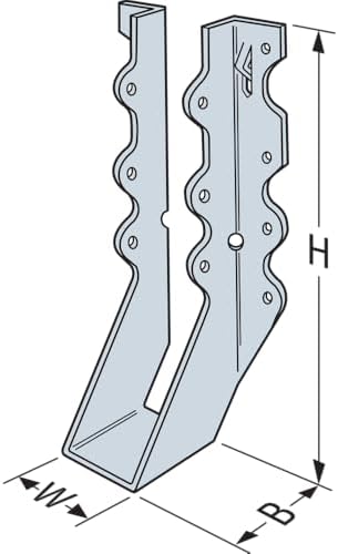 simpson strong-tie lu28 light face-mount joist hanger showing dimensions