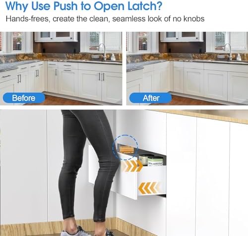 push to open door latch, 20 pack gold, package contents