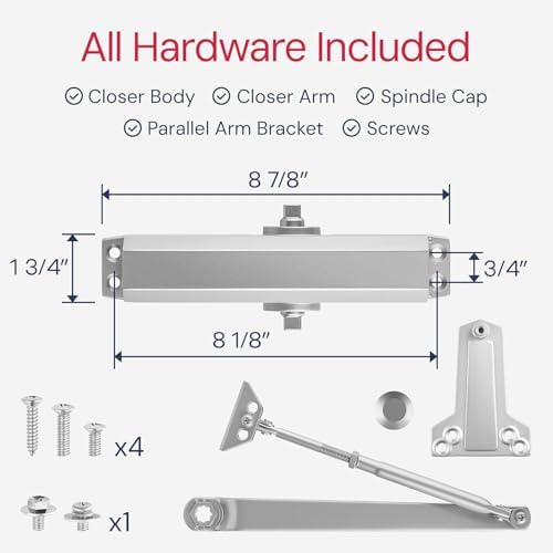 lawrence medium duty commercial automatic door closer, package contents